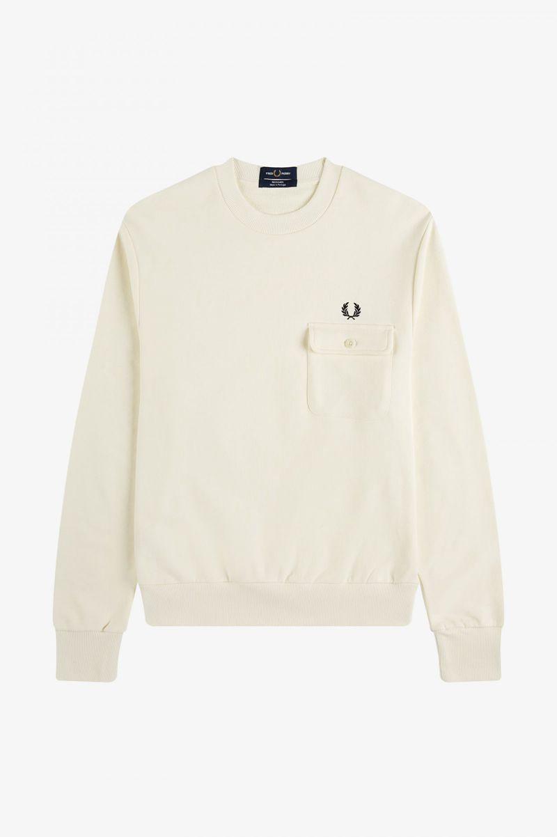 White Fred Perry M3836 Men's Sweatshirts | PH 1595UZGT